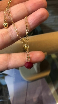 Pulseira Madrinha Pedrinha Facetada Banhada a Ouro 18k Marsala