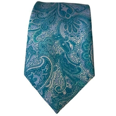 Gravata Slim Kashmir ou Paisley Azul 3 Tons - comprar online