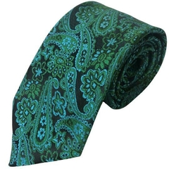 Gravata Slim Kashmir ou Paisley Verde