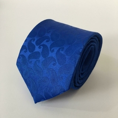 Gravata Slim Kashmir ou Paisley Azul Royal na internet