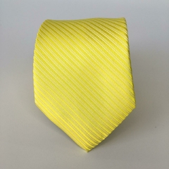 Gravata Slim Amarelo Limão Textura Listra Dupla na internet