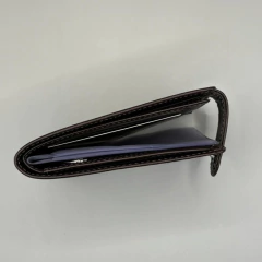 Carteira Masculina de Couro Legítimo Ref.153 Café - Racheds Gravatas e Acessórios