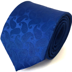 Gravata Slim Kashmir ou Paisley Azul Royal