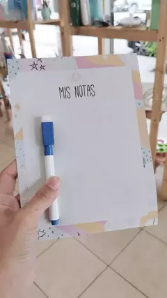 PIZARRA IMANTADA NOTA A5 + MARCADOR CON IMAN Y BORRADOR