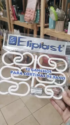 GANCHOS PLÁSTICO X12 CORTINA DE BAÑO