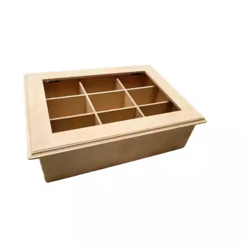 CAJA P/Te C/Vidrio 9 Div ff3 t/cal 18 X 24 X 7 Cm