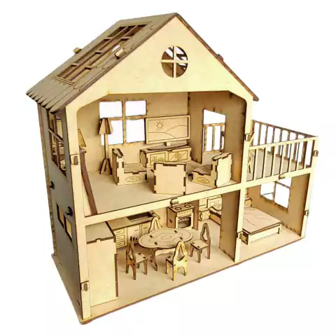 Casa de Muñecas Lucia + 30 Muebles + Regalo