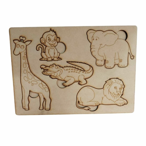 ANIMALES ENCASTRABLES MONTESSORI MDF FIBRO FACIL 39 X 43