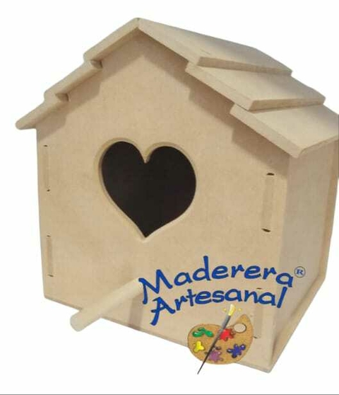 CASITA P/PAJAROS N°2 CON TEJAS (16 X 20 X 22 cm)