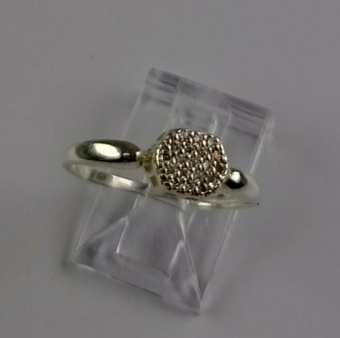 Anel sextavado com zircônias - comprar online