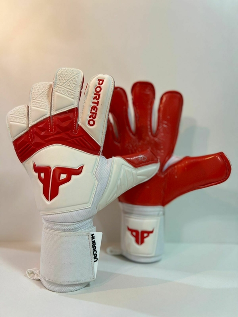 Luva de Goleiro Profissional Portero Huracan WhiteRed Gecko