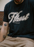Remera Regular Hhust Cursiva - Negra - tienda online