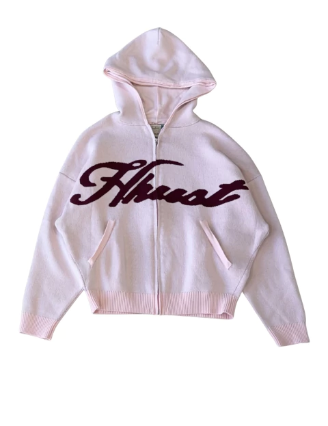 Campera de Punto Hhust Cursiva - Rosa con Bordo - comprar online