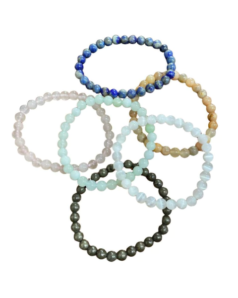 Pulseira de pedra rolada 6mm