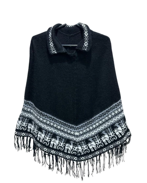 Poncho Peruano Triangulo - Preto