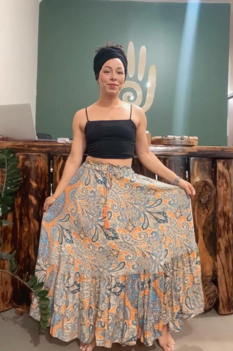 Saia Indiana Seda - Laranja