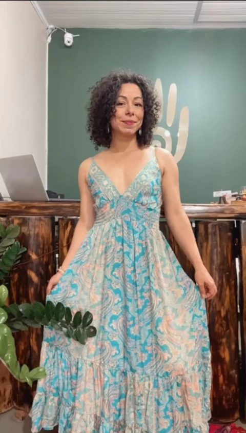 Vestido Indiano Azul