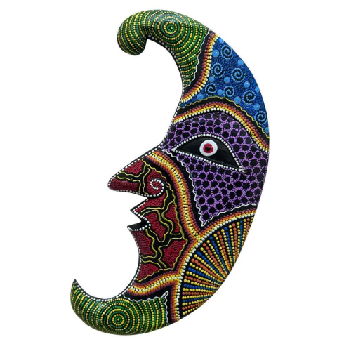 Enfeite Madeira Lua - Vermelho