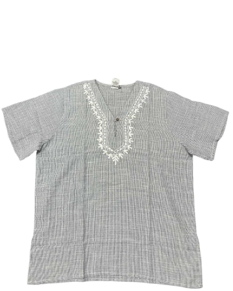 Bata Masculina Cinza Botão