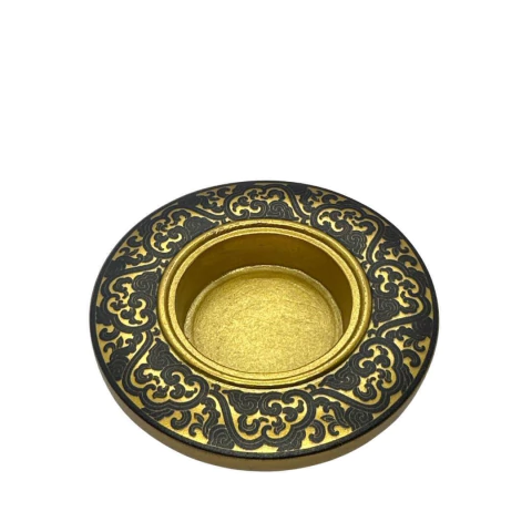 Castiçal Resina Dourado e Preto - MOD3