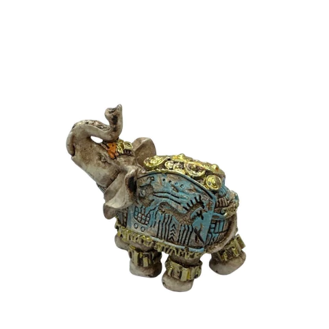 Elefante Resina - Branco/Azul