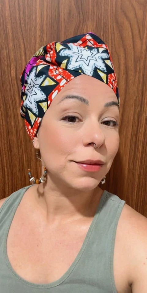 Turbante Canoa Cabelo - Preto/Branco/Vermelho