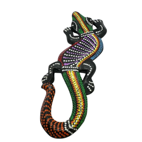 Enfeite Madeira Lagarto - 20cm - Verde