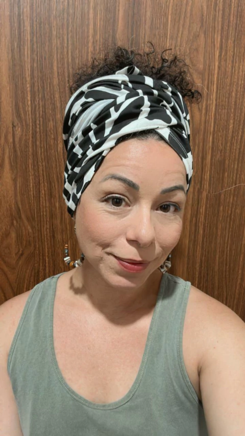 Turbante Cabelo - Preto/Branco