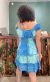 Vestido Indiano Curto - Azul/Azul escuro na internet