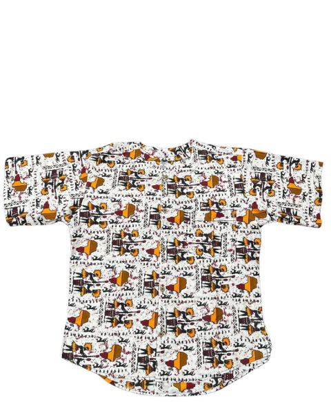 Bata Africana Branca Desenhos