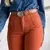 PARTE DA CINTURA DA CALÇA JEANS TERRACOTA
