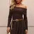 vestido marrom longo