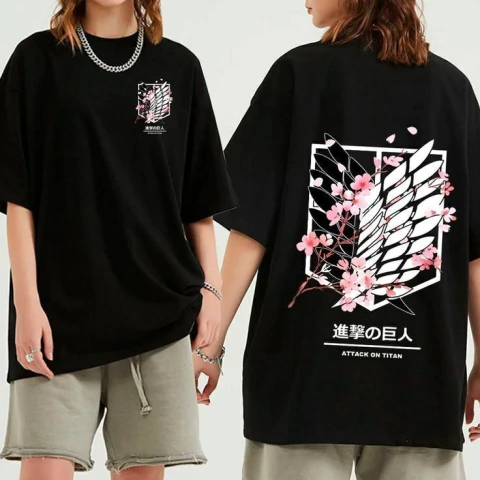 Attack On Titan - Remera oversize Algodon unisex - Anime Manga