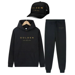 Combo Jungkook - Canguro+jogger+gorra Unisex-golden Bts Kpop