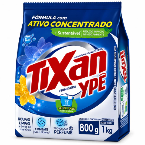 Sabão em Pó Tixan Ype Concentrado Primavera Pcte 800g