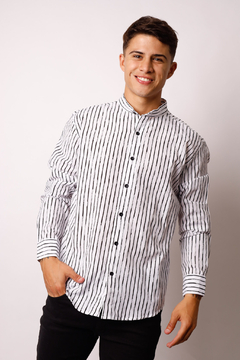 CAMISA CUELLO MAO RAYADA MANGAS LARGAS