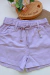 Shorts Kukiê Infantil Menina Lilás em Sarja com Elastano - loja online