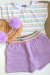 Conjunto Blusa e Shorts Saia lilás - comprar online