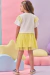Conjunto Infantil Menina Kukiê Blusa e Saia em Tule (com Shorts Embutido) - Vava Mini Moda