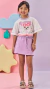Conjunto Kukiê Infantil de Blusa Boxy Over em Malha Favo e Short Saia Lilás - comprar online
