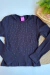 Blusa Infantil Cinti Inverno Manga longa Canelada Strass Preto - comprar online