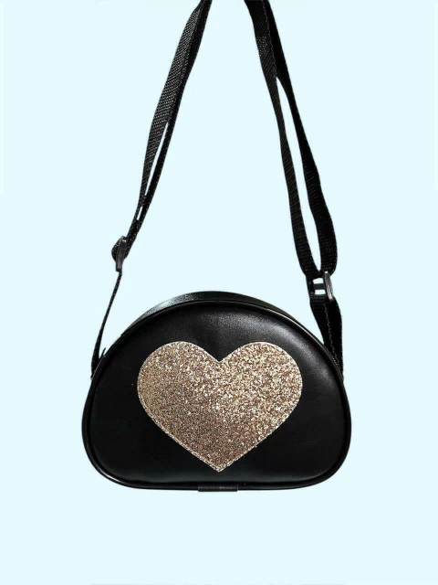 Bolsa Preto Infantil Coração - comprar online