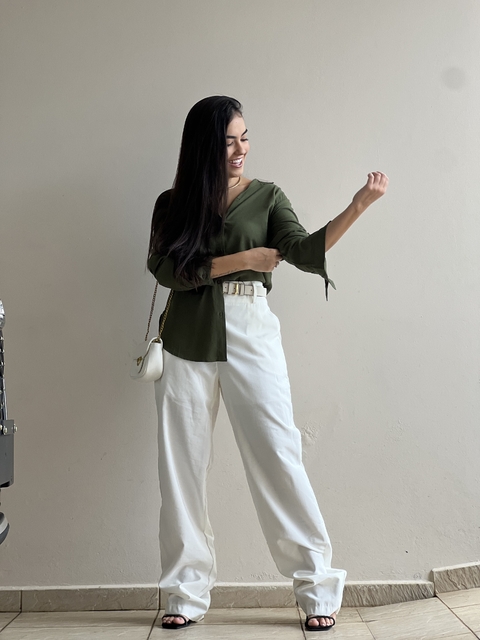 Camisa básica em viscose