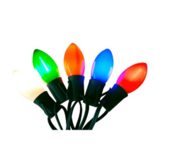 3522 - Cordão de Luzes Natalinas Retrô, Incandescentes, Coloridas, 7,64m, Alimentação Elétrica 110v - comprar online