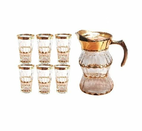 Lu2989 - Conjunto de Chá de Vidro Contendo Sete Peças para Serviço de Mesa