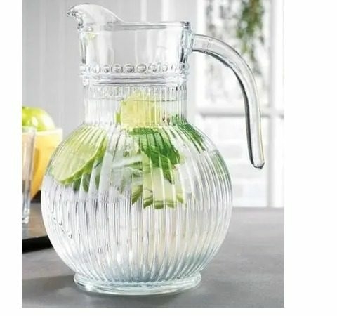 Lu3039 - Jarra Frisada de Vidro, Trasnparente, com Tampa, 1,5l, para Serviço de Mesa - comprar online