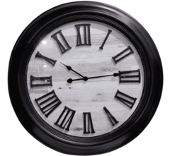 Lu4033 - Relógio de Parede, Branco e Preto, 76cm, Composto em Madeira, Plástico, Fios de Contato Met - comprar online