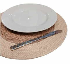 Lu2921 - Kit Facas Cabo Decorado, 6 Peças, Prata e Dourado, 22,3cm X 1,7cm, Feito em Aço Inox