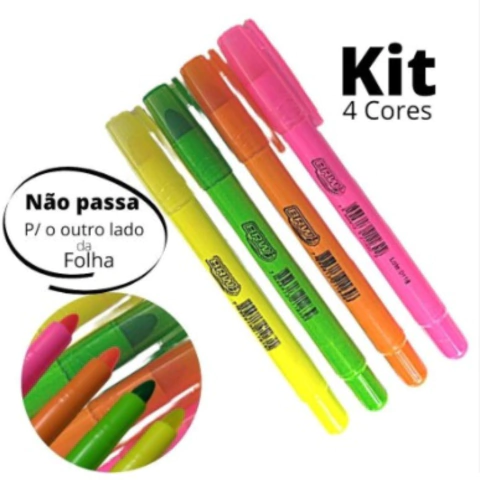 kit 4 Marca-Texto Gel p/Bíblia Vade Mecum- BRW