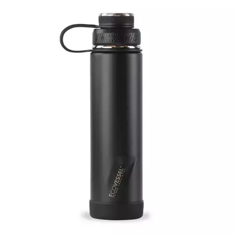 ECOVESSEL TERMO BOULDER ACERO INOXIDABLE TRIMAX CON INFUSOR BLACK SHADOW 24 oz/ 709 ml